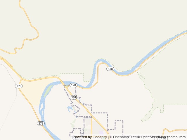 Map of Goose Island Campground location at Moab, UT, United States