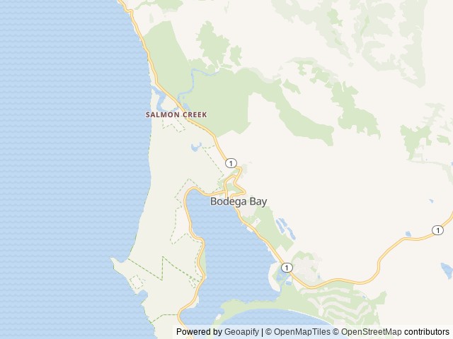 Map of Bodega Bay RV Park location at Bodega Bay, CA, United States