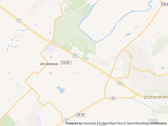 Map of Austin Oaks RV Park location at Cedar Creek, TX, United States