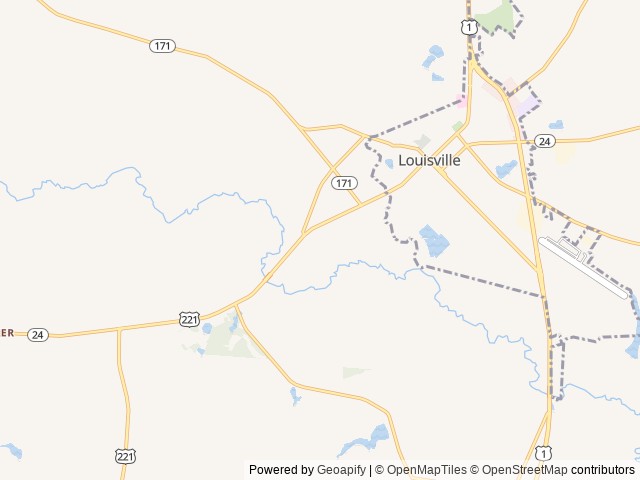 Map of Ogeechee Crossing Park location at Louisville, GA, United States