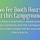 No fee booth hours at Lone Point Campground