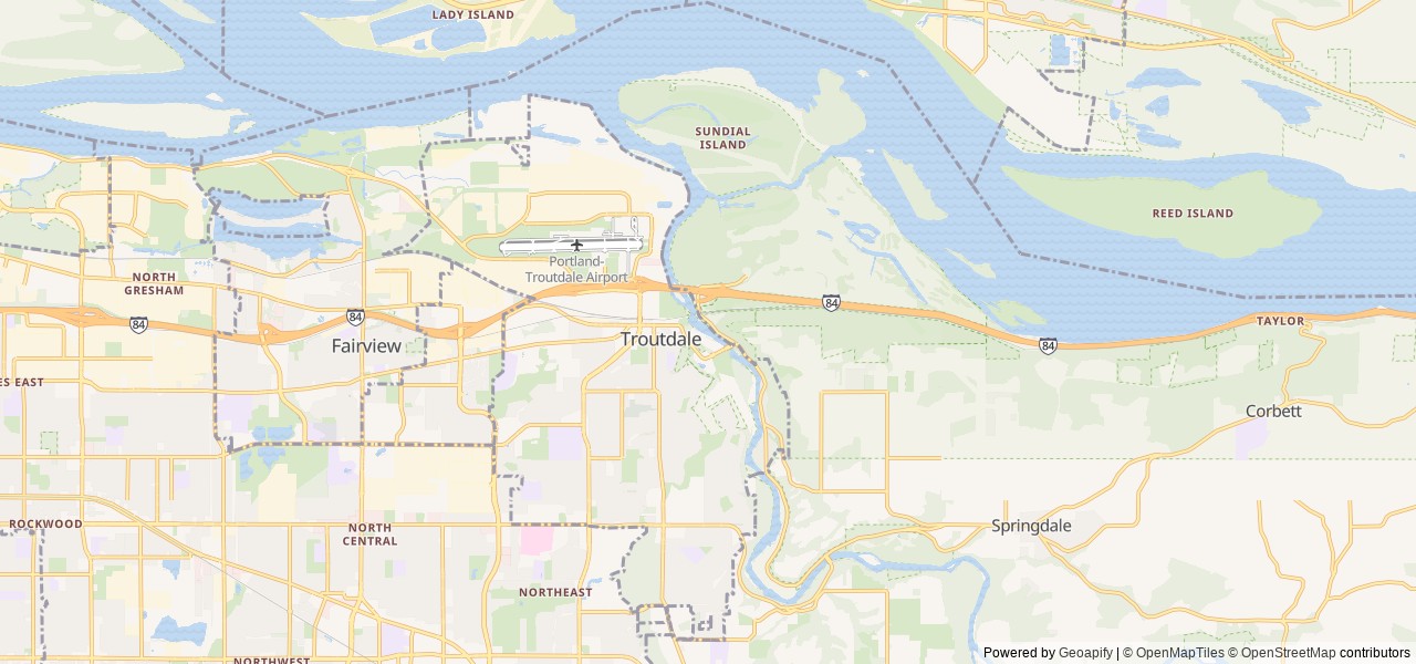 Map for 2021 Ford Transit AWD, Hot shower, roof deck near Troutdale, WA