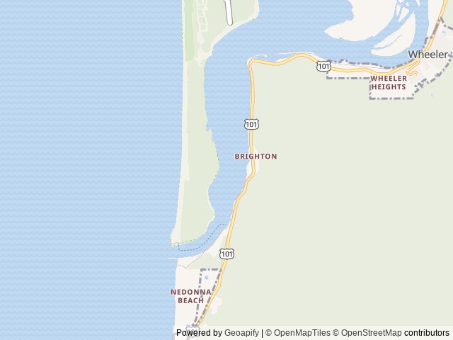 Map of Kelly's Brighton Marina location at Rockaway Beach, OR, United States