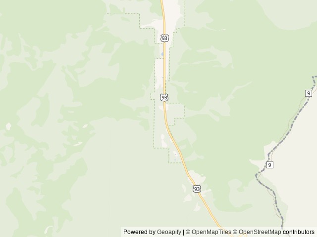 Map of Indian Trees Campground location at Sula Ranger District, MT, United States