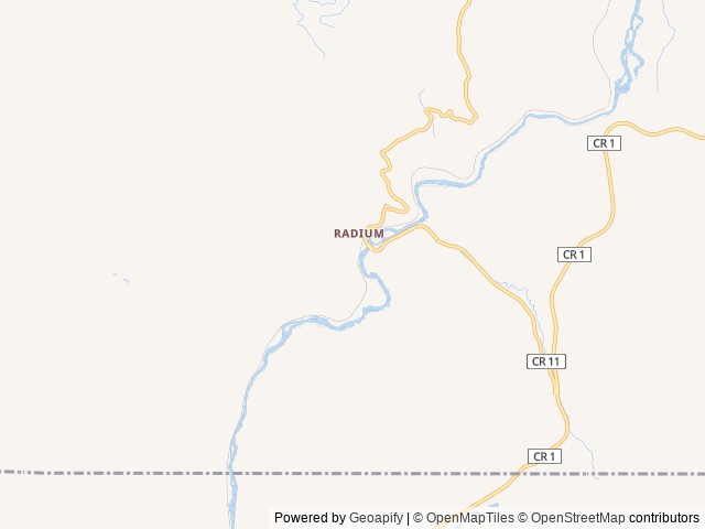 Map of Radium Recreation Area location at Bond, CO, United States