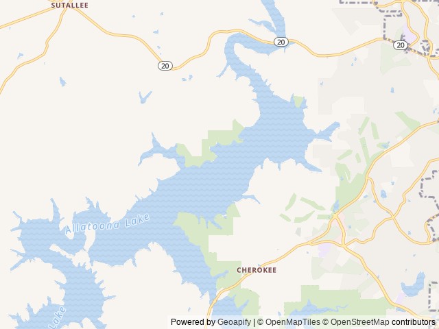 Map of Sweetwater Campground location at Canton, GA, United States