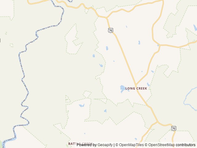 Map of Chattooga River Lodge and Campground location at Long Creek, SC, United States