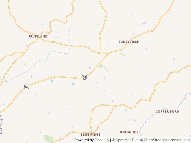 Map of Blue Ridge Travel Park location at Hendersonville, NC, United States