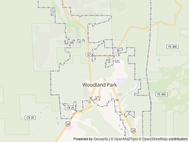 Map of Diamond Campground and RV location at Woodland Park, CO, United States