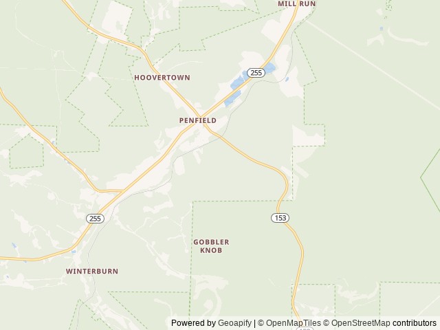 Map of B-BAR-M Campground location at Penfield, PA, United States