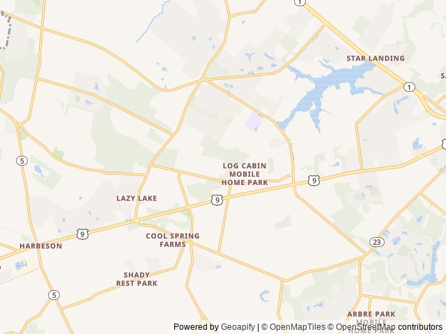 Map of Tall Pines Campground location at Lewes, DE, United States