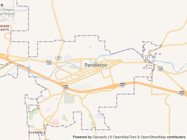 Map for 2019 Thor Motor Coach Chateau 24F near Pendleton, WA