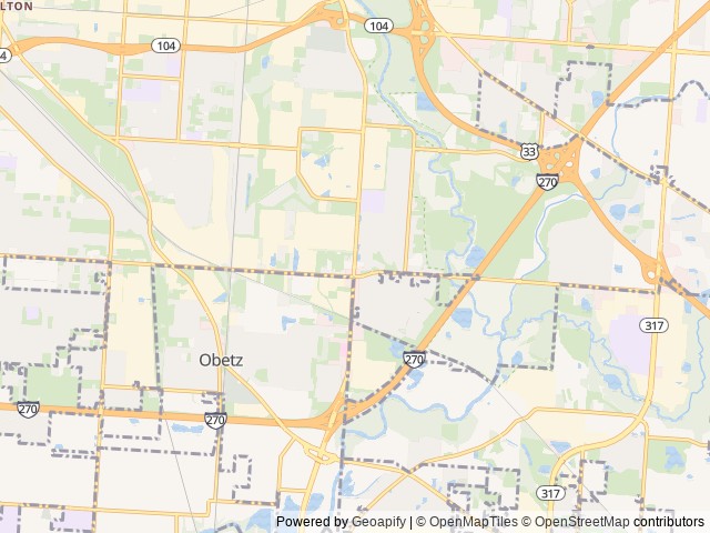 Map for Great Family Escape w/Outdoor Shower & AC near Columbus, OH