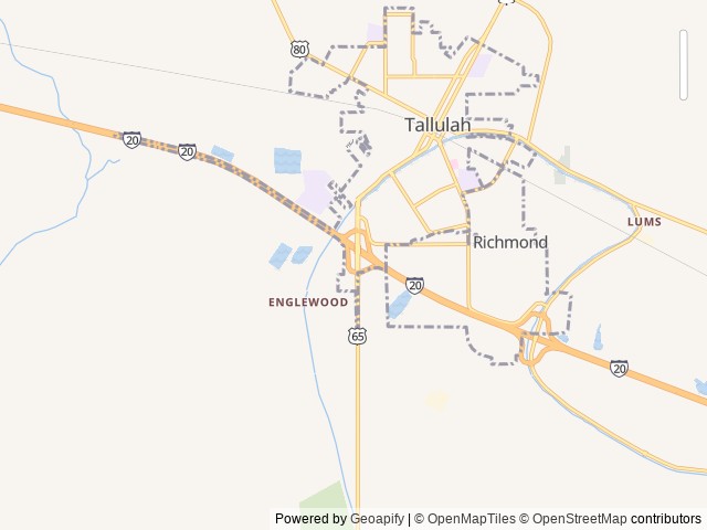 Map of Tallulah Truck Stop location at Tallulah, LA, United States