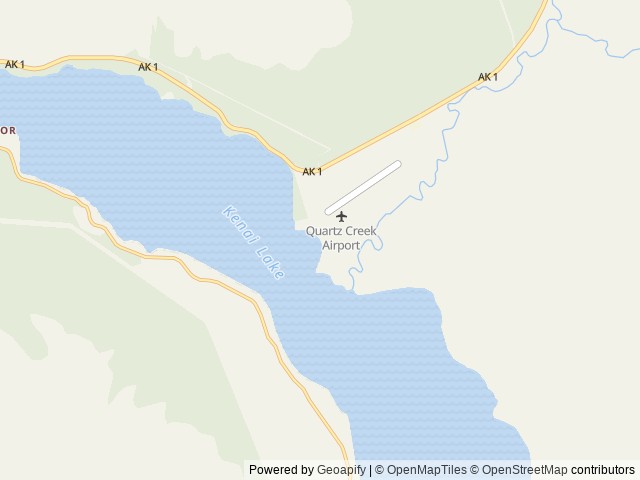 Map of Quartz Creek Campground location at Seward, AK, United States