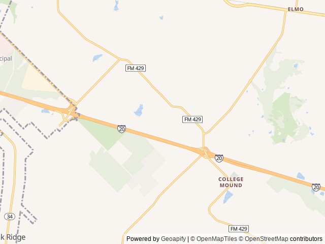 Map of Bluebonnet Ridge RV Park location at Lavon, TX, United States