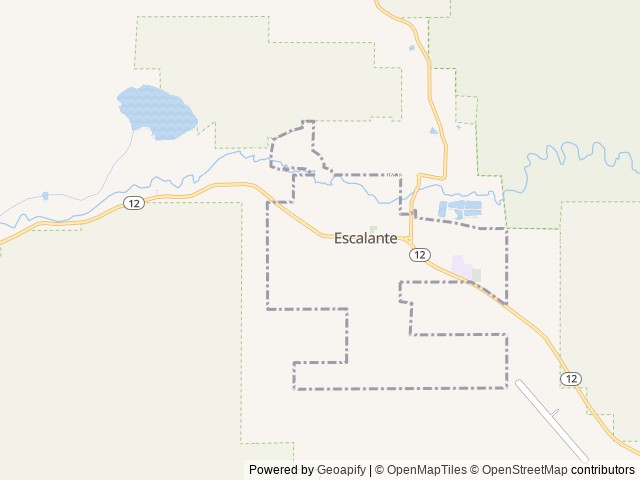 Map of Canyons of Escalante RV Park location at Escalante, UT, United States