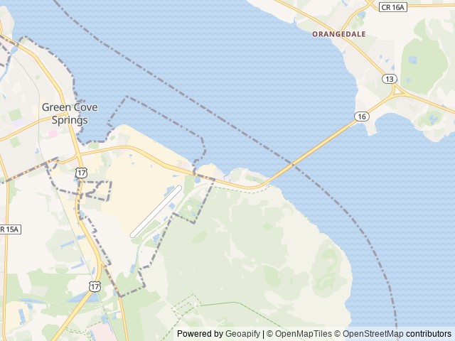 Map of JP Hall Bayard Point Conservation Area Davis Landing Site SJRWMD location at Green Cove Springs, FL, United States