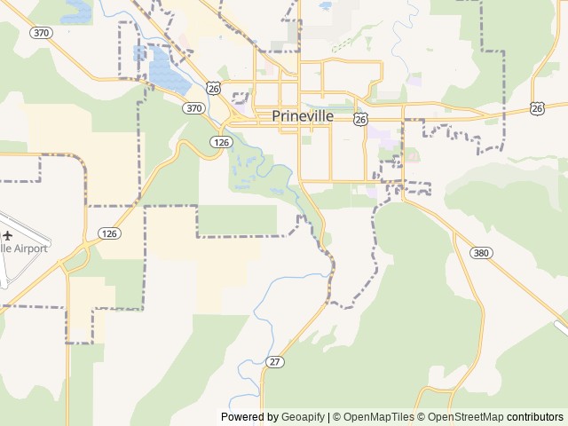 Map of Crook County RV Park location at Prineville, OR, United States