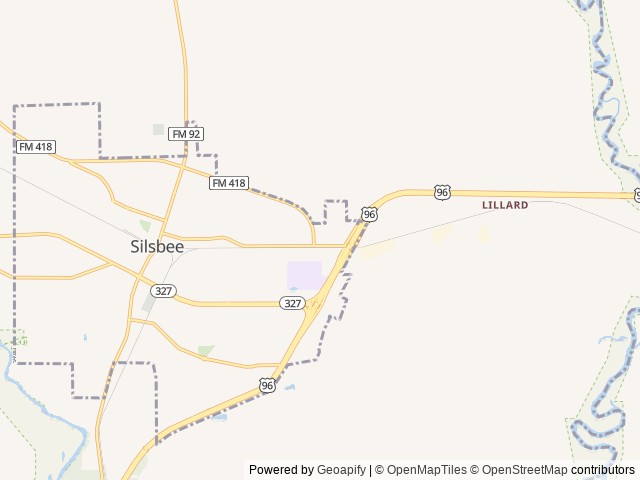 Map of Thompson Lake RV Resort location at Silsbee, TX, United States