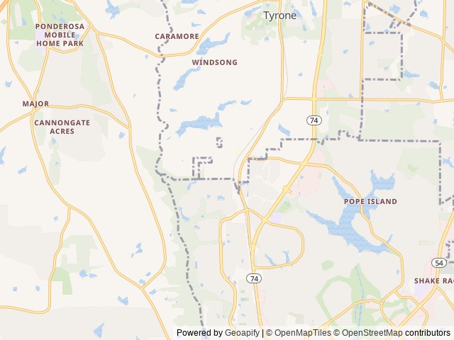 Map for Guru's Getting gone near Peachtree City, GA
