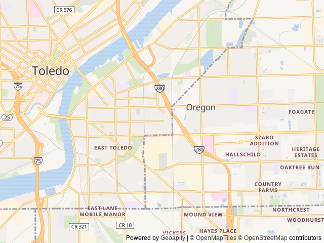 Map for for family fun near Toledo, MI