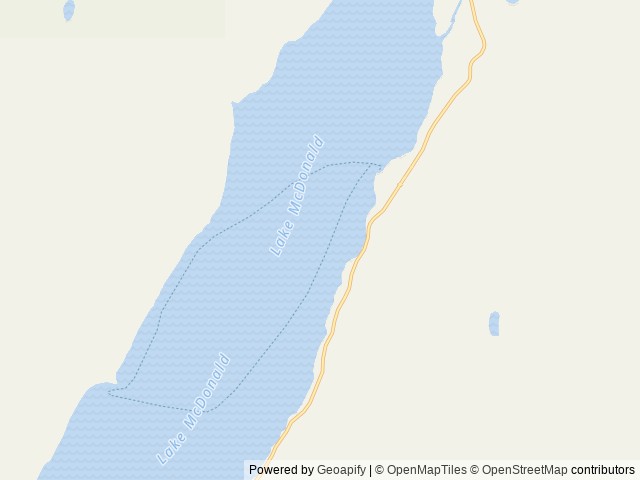 Map of Sprague Creek Campground location at West Glacier, MT, United States