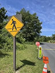 A photo of signage nearby facility Loft Mountain Campground