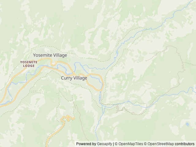Map of Upper Pines Campground location at Yosemite National Park, CA, United States
