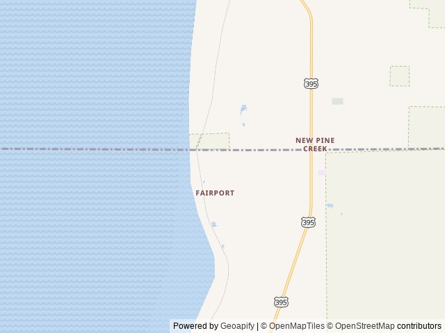 Map of Goose Lake State Recreation Area location at NEW PINE CREEK, OR, United States