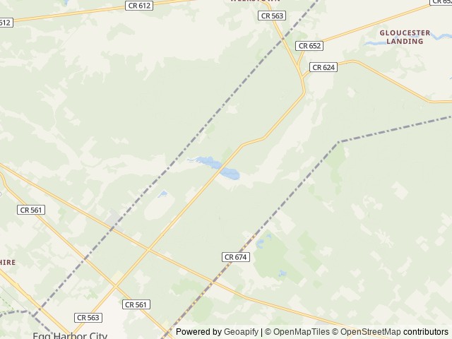 Map of Egg Harbor Lake Campground location at Egg Harbor City, NJ, United States