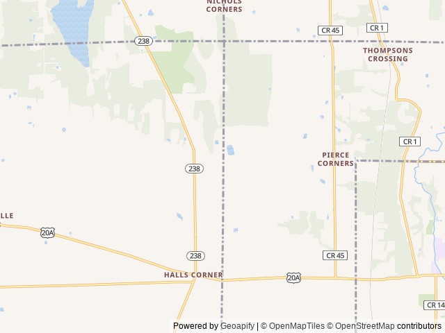 Map of Dream Lake Campground location at Warsaw, NY, United States