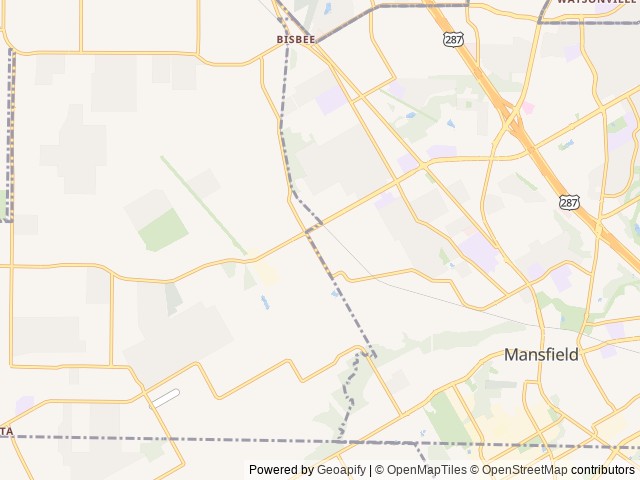 Map for Sunset Teardrop — A/C, Pet-Friendly, Galley near Mansfield, TX