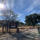 A locked entry gate to the campground with a sign that says "Calabasas Recreation Site"ite