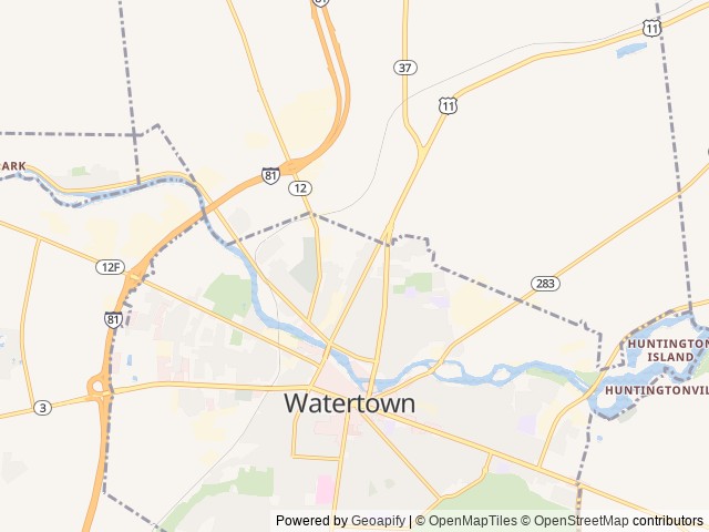 Map of Love's RV Hookup-Watertown NY 870 location at Watertown, NY, United States