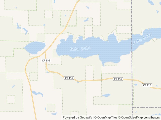 Map of Echo Lake (Minn) location at Cook, MN, United States
