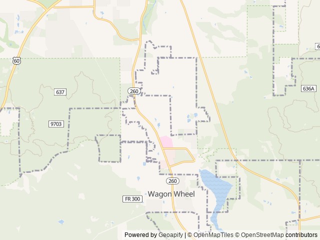 Map of Woodside RV Resort location at Show Low, AZ, United States