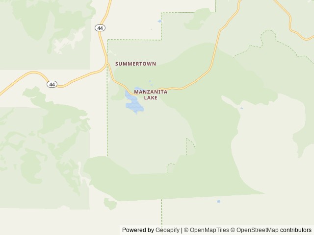 Map of Manzanita Lake Group Campground location at Mineral, CA, United States