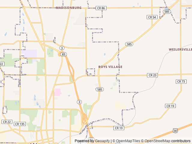 Map for 2022 Forest River RV Rockwood Extreme Sport near Wooster, OH