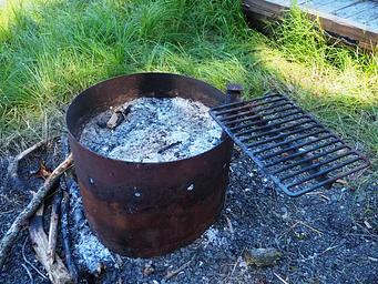 Fire pit at Steamer Bay Cabin