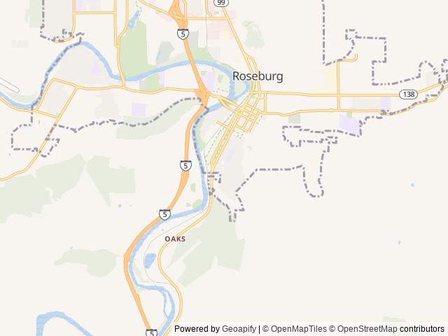 Map for 2022 Airstream RV Flying Cloud 25FB near Roseburg, OR