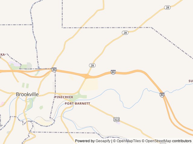 Map of Love's RV Hookup-Brookville PA 829 location at Brookville, PA, United States