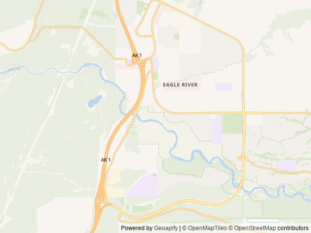 Map of Eagle River Campground location at Anchorage, AK, United States