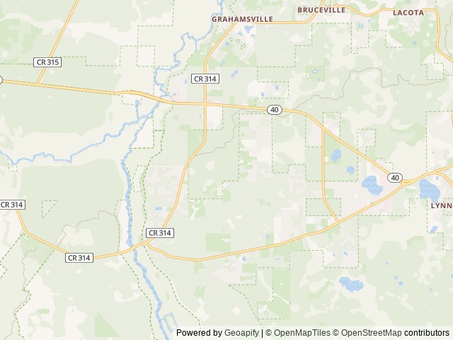 Map of Whispering Pines RV Park location at Silver Springs, FL, United States