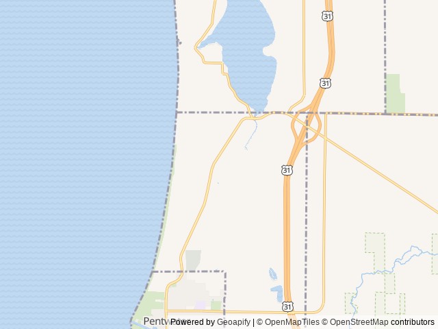 Map of Hill and Hollow Campground location at Pentwater, MI, United States