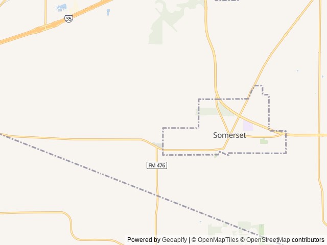 Map of Southwest SanAntonio RV Park location at Somerset, TX, United States