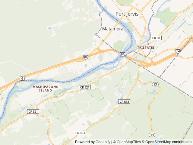 Map of Mountain Top RV Park location at Montague, NJ, United States