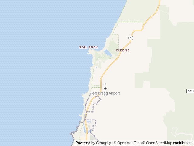 Map of Camp Candy Cap location at Fort Bragg, CA, United States
