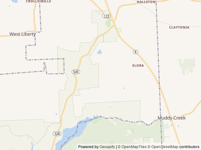 Map of Lake Arthur Family Campground location at Slippery Rock, PA, United States