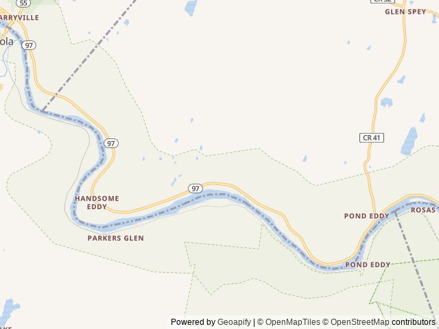 Map of The Outpost Outdoor Resort location at Pond Eddy, NY, United States